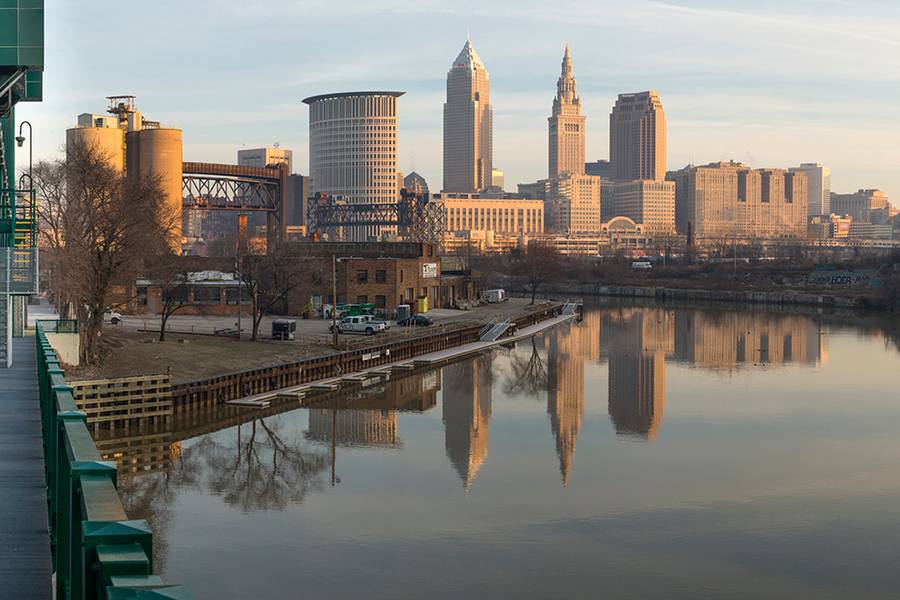 Cleveland from the Columbus Road bridge.
